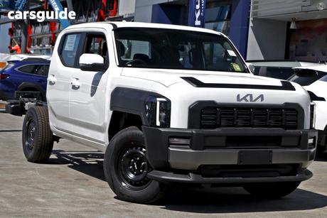 White 2025 Kia Tasman Double Cab Chassis S (4X4) Black Fender