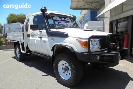 White 2015 Toyota Landcruiser Cab Chassis Workmate (4X4)