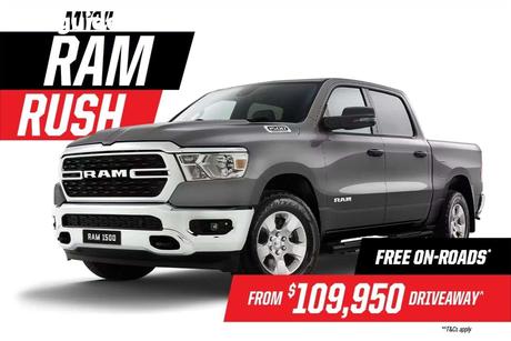 Grey 2023 RAM 1500 Crew Cab Utility Big Horn (6-4 Tub) Mhev (4X4)