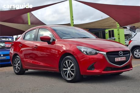 Red 2015 Mazda 2 Sedan Neo