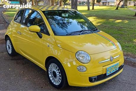 Yellow 2008 Fiat 500 Hatchback Pop