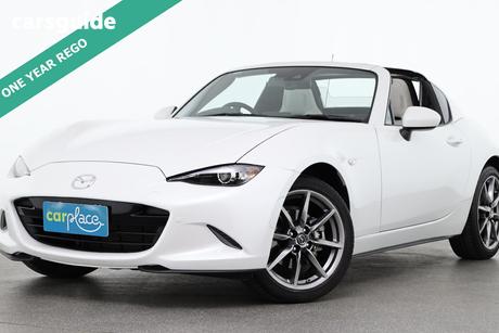 White 2023 Mazda MX-5 Convertible G20 Rf Gt Blk Roof T/Cotta Lth