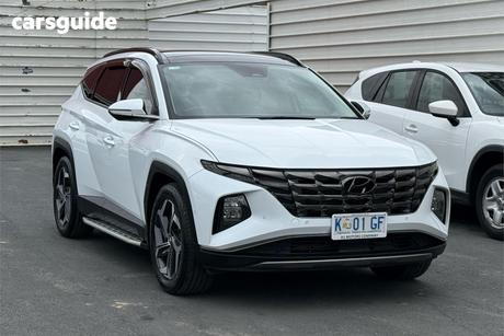 White 2022 Hyundai Tucson Wagon Highlander (Awd)