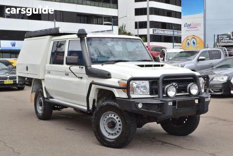 White 2018 Toyota Landcruiser Double Cab Chassis Workmate (4X4)