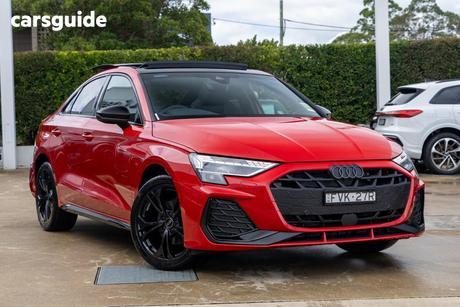 Red 2025 Audi A3 Sedan 35 Tfsi S Line (Mhev)