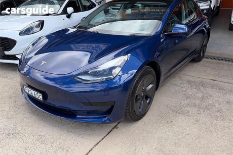 Blue 2022 Tesla Model 3 Sedan Rear-Wheel Drive
