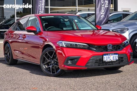 Red 2023 Honda Civic Hatchback E:Hev Lx