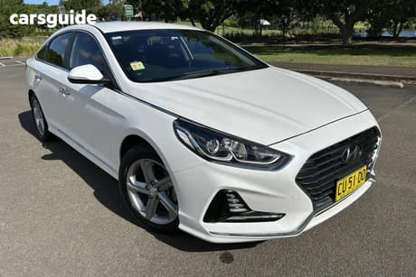 White 2019 Hyundai Sonata Sedan Active