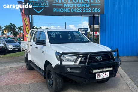 White 2021 Toyota Hilux Double Cab Chassis Sr (4X4)