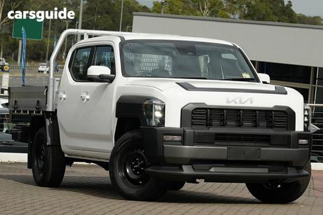 White 2025 Kia Tasman Double Cab Chassis S (4X4) Black Fender