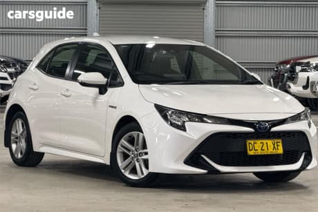 White 2021 Toyota Corolla Hatchback Ascent Sport Hybrid