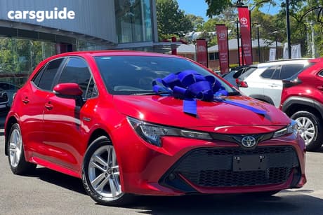 Red 2020 Toyota Corolla Hatchback Ascent Sport (Hybrid)