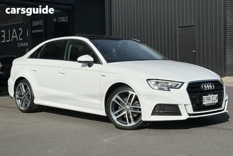White 2020 Audi A3 Sedan 35 Tfsi S Line Plus