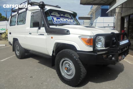 White 2010 Toyota Landcruiser Workmate (4X4) 11 Seat