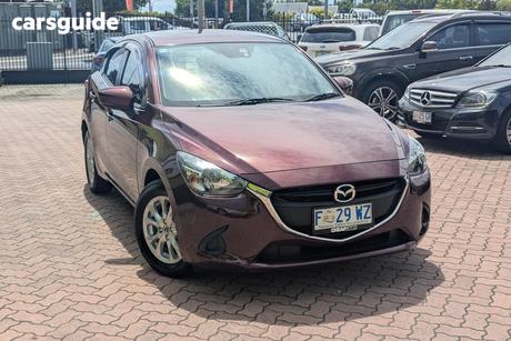 Red 2017 Mazda 2 Sedan Maxx