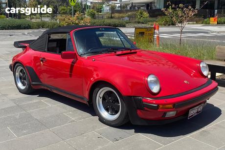 Red 1987 Porsche 911 Cabriolet Carrera