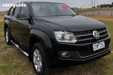 Black 2015 Volkswagen Amarok Dual Cab Utility Tdi400 Trendline (4X4)