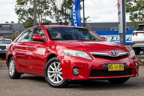 Red 2010 Toyota Camry Sedan Hybrid