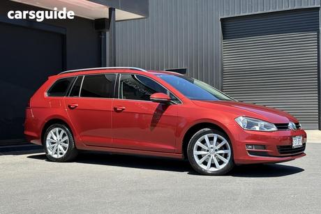 Red 2015 Volkswagen Golf Wagon 103 Tsi Highline