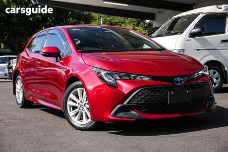 Red 2022 Toyota Corolla Hatchback Ascent Sport Hybrid