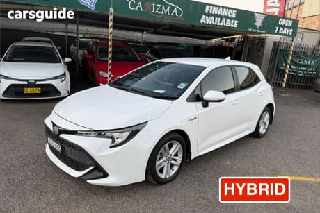 White 2019 Toyota Corolla Hatchback Ascent Sport (Hybrid)