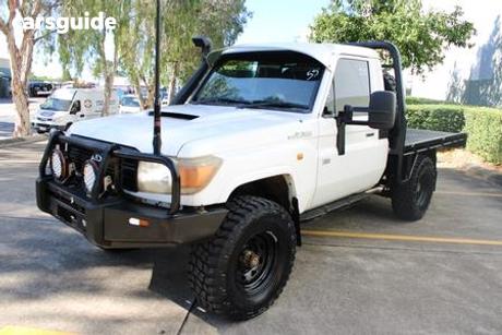 White 2012 Toyota Landcruiser Cab Chassis Workmate (4X4)