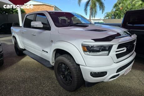 White 2021 RAM 1500 Crew Cab Utility Laramie (Hybrid)
