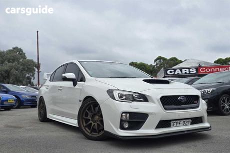 White 2014 Subaru WRX Sedan Sti