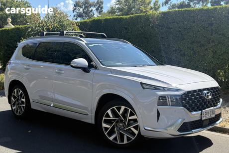 White 2021 Hyundai Santa FE Wagon Highlander Crdi (Awd)