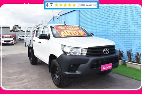 White 2018 Toyota Hilux Dual Cab Utility Workmate (4X4)