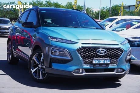 Blue 2020 Hyundai Kona Wagon Highlander S.Roof (Fwd)