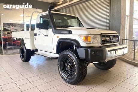 White 2012 Toyota Landcruiser Cab Chassis Workmate (4X4)
