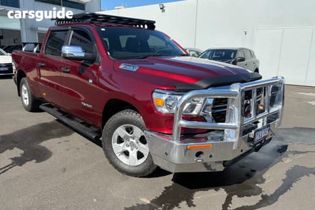 Red 2024 RAM 1500 Crew Cab Utility Big Horn (5-7 Tub) Mhev (4X4)