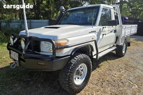 White 2011 Toyota Landcruiser Cab Chassis Workmate (4X4)