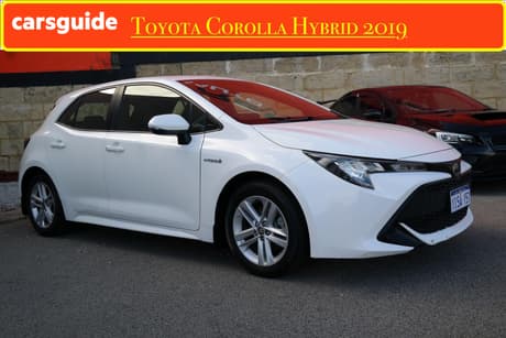 White 2019 Toyota Corolla Hatchback Ascent Sport (Hybrid)