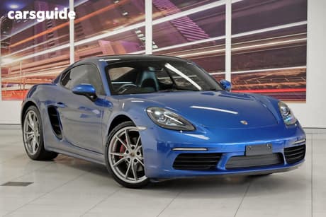 Blue 2017 Porsche 718 Coupe Cayman