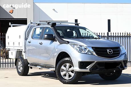 Silver 2018 Mazda BT-50 Dual Cab Chassis Xt (4X4) (5Yr)