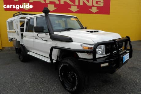 White 2021 Toyota Landcruiser Double Cab Chassis Workmate