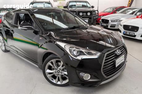 Black 2015 Hyundai Veloster Coupe Sr Turbo