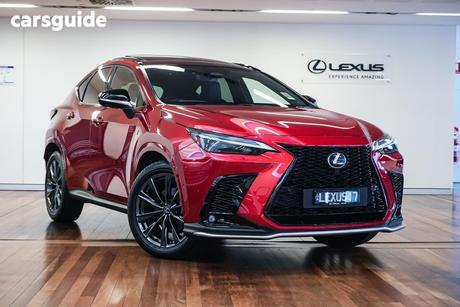 Red 2025 Lexus NX350H Wagon F Sport + Ep1 Hybrid Awd