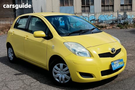 Yellow 2009 Toyota Yaris Hatchback Yr