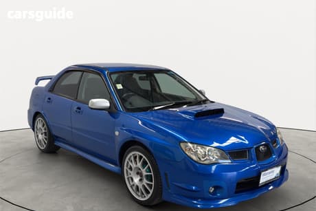 Blue 2005 Subaru Impreza Hatch WRX S204