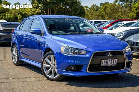 Blue 2014 Mitsubishi Lancer Hatchback Gsr Sportback
