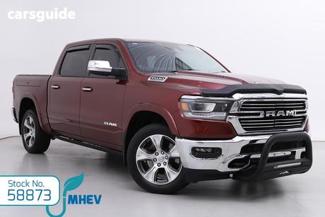 Red 2022 RAM 1500 Crew Cab Utility Laramie Rambox (Hybrid)