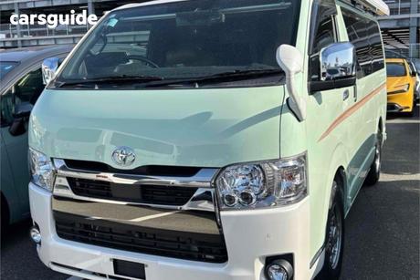 Green 2021 Toyota HiAce Commercial SUPER GL DARK PRIME2 CAMPERVAN W/ AWNING TENT