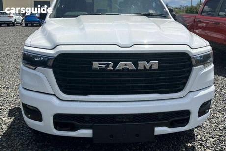 White 2024 RAM 1500 Crew Cab Utility Laramie Sport Rambox So H/Cane