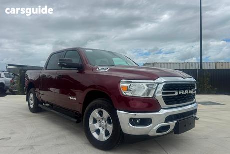 Red 2024 RAM 1500 Crew Cab Utility Big Horn (5-7 Tub) Mhev (4X4)