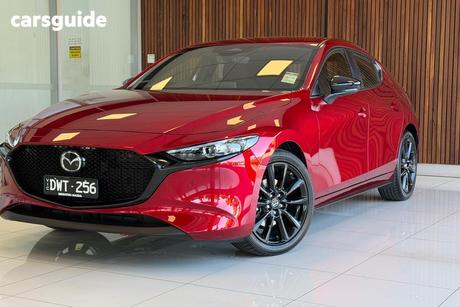 Red 2025 Mazda Mazda3 Hatchback G25 Evolve Sp Vision