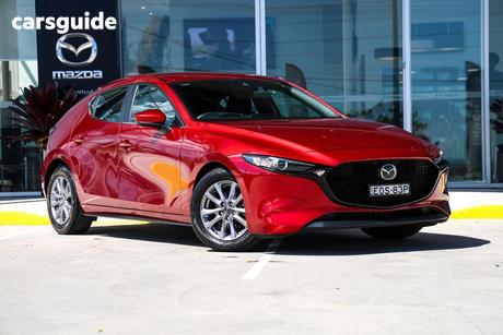 Red 2021 Mazda 3 Hatchback G20 Pure