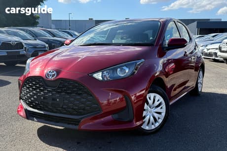 Red 2024 Toyota Yaris Hatchback Ascent Sport Hybrid